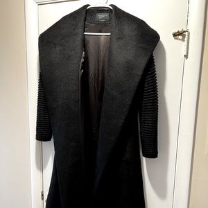 Sentaler Suri Alpaca Long Shawl Collar Wrap Coat